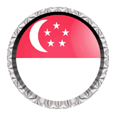 Bandiere Asia Singapore Rotondo - Anelli 