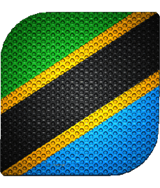 Drapeaux Afrique Tanzanie Carré 