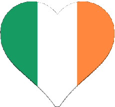 Drapeaux Europe Irlande Coeur 