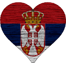 Drapeaux Europe Serbie Coeur 