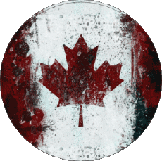 Drapeaux Amériques Canada Rond 