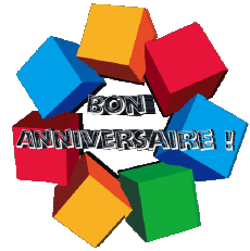 Messages Français Bon Anniversaire Abstrait - Géométrique Fond Transparent 004 