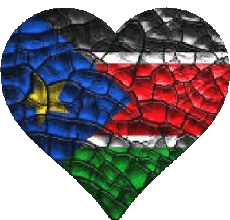 Drapeaux Afrique Soudan Sud Coeur 