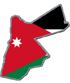 Flags Asia Jordan Map 