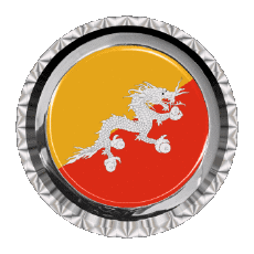 Drapeaux Asie Bhoutan Rond - Anneaux 