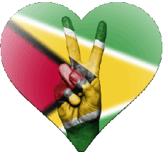 Bandiere America Guyana Cuore 