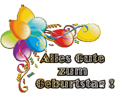 Mensajes Alemán Alles Gute zum Geburtstag Luftballons - Konfetti 002 