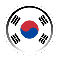 Bandiere Asia Corea del Sud Rotondo - Anelli 