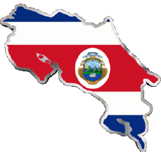 Banderas América Costa Rica Mapa 
