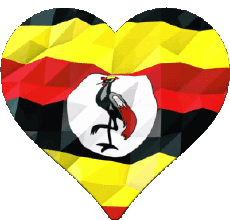 Drapeaux Afrique Ouganda Coeur 