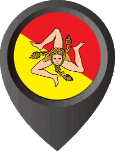 Flags Europe Italy Sicilia Location Pin 