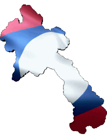 Banderas Asia Laos Mapa 