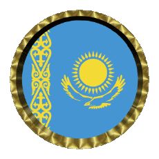 Fahnen Asien Kazakhstan Rund - Ringe 