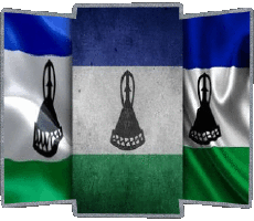 Fahnen Afrika Lesotho Form 02 