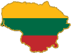 Flags Europe Lithuania Map 