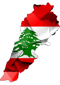 Fahnen Asien Libanon Karte 