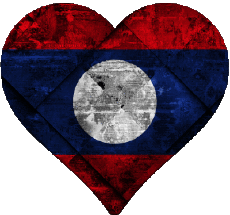 Flags Asia Laos Heart 