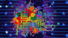Nachrichten Italienisch Buon Compleanno Astratto - Geometrico Animierter Hintergrund 003 