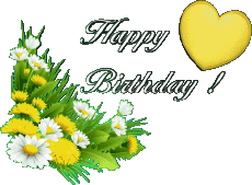 Messages Anglais Happy Birthday Floral 010 