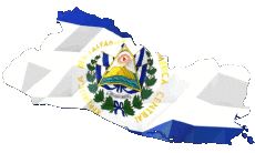 Flags America Salvador Map 