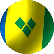 Drapeaux Amériques Saint Vincent et les Grenadines Rond 