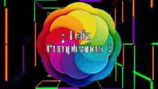 Messages Espagnol Feliz Cumpleaños Abstracto - Geométrico Fond Animé 001 