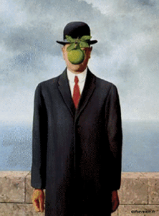 Humor -  Fun Morphing - Sehen Sie aus wie Maler Künstler Eindämmung Covid Kunst Nachbildungen Getty Herausforderung - René Magritte 