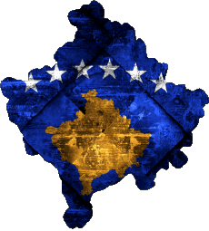 Flags Europe Kosovo Map 