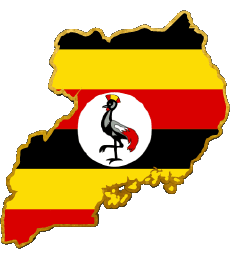 Flags Africa Uganda Map 