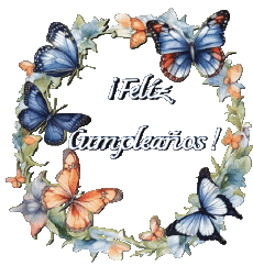 Messages Espagnol Feliz Cumpleaños Mariposas Fond Transparent 007 