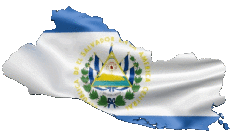 Banderas América El Salvador Mapa 