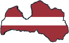 Bandiere Europa Lettonia Carta Geografica 