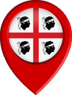 Flags Europe Italy Sardegna Location Pin 
