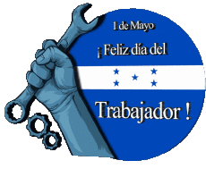 Messages Espagnol 1 de Mayo Feliz día del Trabajador - Honduras 