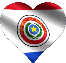 Drapeaux Amériques Paraguay Coeur 