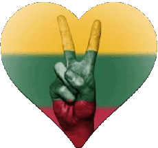 Drapeaux Europe Lituanie Coeur 