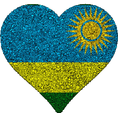 Fahnen Afrika Ruanda Coeur 