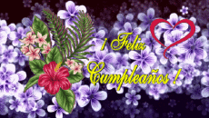 Nachrichten Spanisch Feliz Cumpleaños Floral Animierter Hintergrund 001 