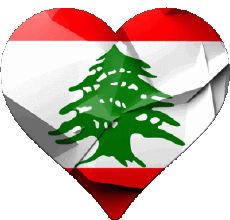 Fahnen Asien Libanon Herz 