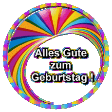 Messages German Alles Gute zum Geburtstag Zusammenfassung - geometrisch Transparent Background 001 