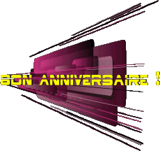 Nachrichten Französisch Bon Anniversaire Abstrait - Géométrique Transparenter Hintergrund 020 