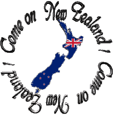 Mensajes Inglés Come on New Zealand Map - Flag 