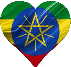 Drapeaux Afrique Ethiopie Coeur 