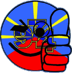 Fahnen Frankreich D.O.M - T.O.M La Réunion Smiley - OK 