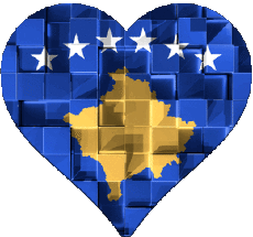 Drapeaux Europe Kosovo Coeur 