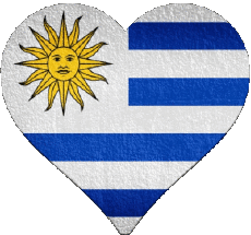 Fahnen Amerika Uruguay Herz 