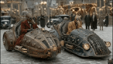 Humor -  Fun A.I Mix Epic Steampunk Vehicule 