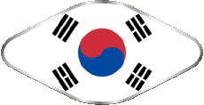 Bandiere Asia Corea del Sud Ovale 02 