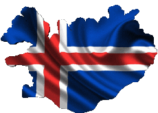 Drapeaux Europe Islande Carte 