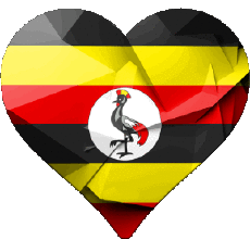 Drapeaux Afrique Ouganda Coeur 